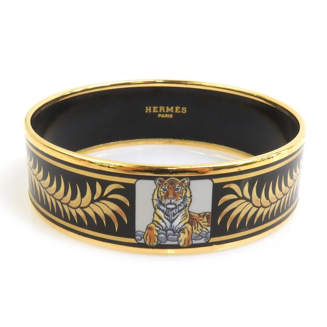 Hermes HERMES Bangle Bracelet Email Metal Enamel Gold Black Women's e61952j: --- Catalog ---Category: SizeLength: 20.7cm / 8.14''Category: DesignType: BangleColor: Black, GoldGender: WomenMaterial: Enamel, MetalCategory: GeneralBrand: HermesCountry of Origin: Austria--- Item L