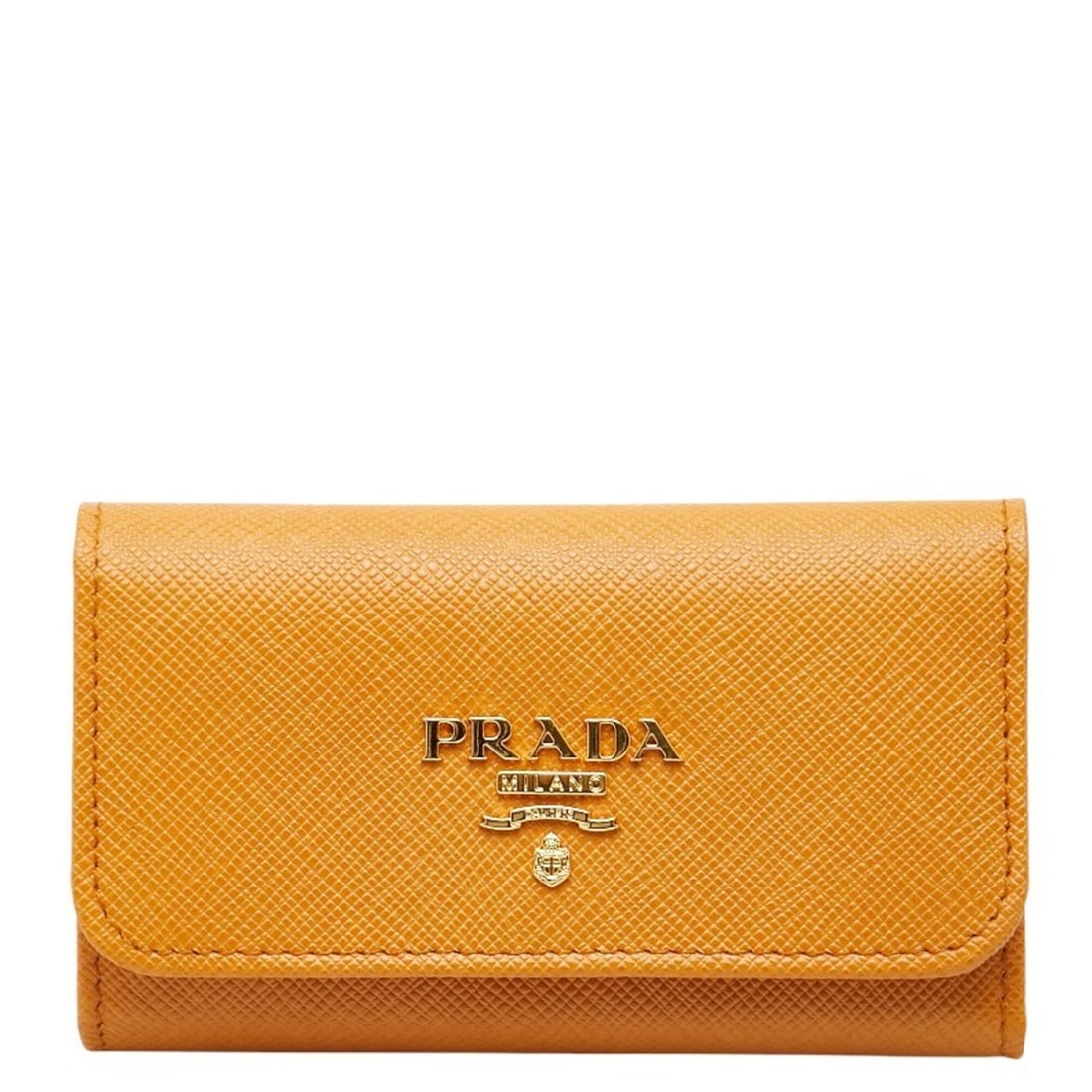 Prada Key Case KP5052 Yellow Saffiano Leather Women's PRADA: --- Catalog ---Category: DesignType: KeycaseColor: YellowGender: WomenMaterial: Leather Leather/Fur Type: Saffiano leatherCategory: GeneralMPN: KP5052Brand: PradaCategory: Physical PropertiesSize (HxW