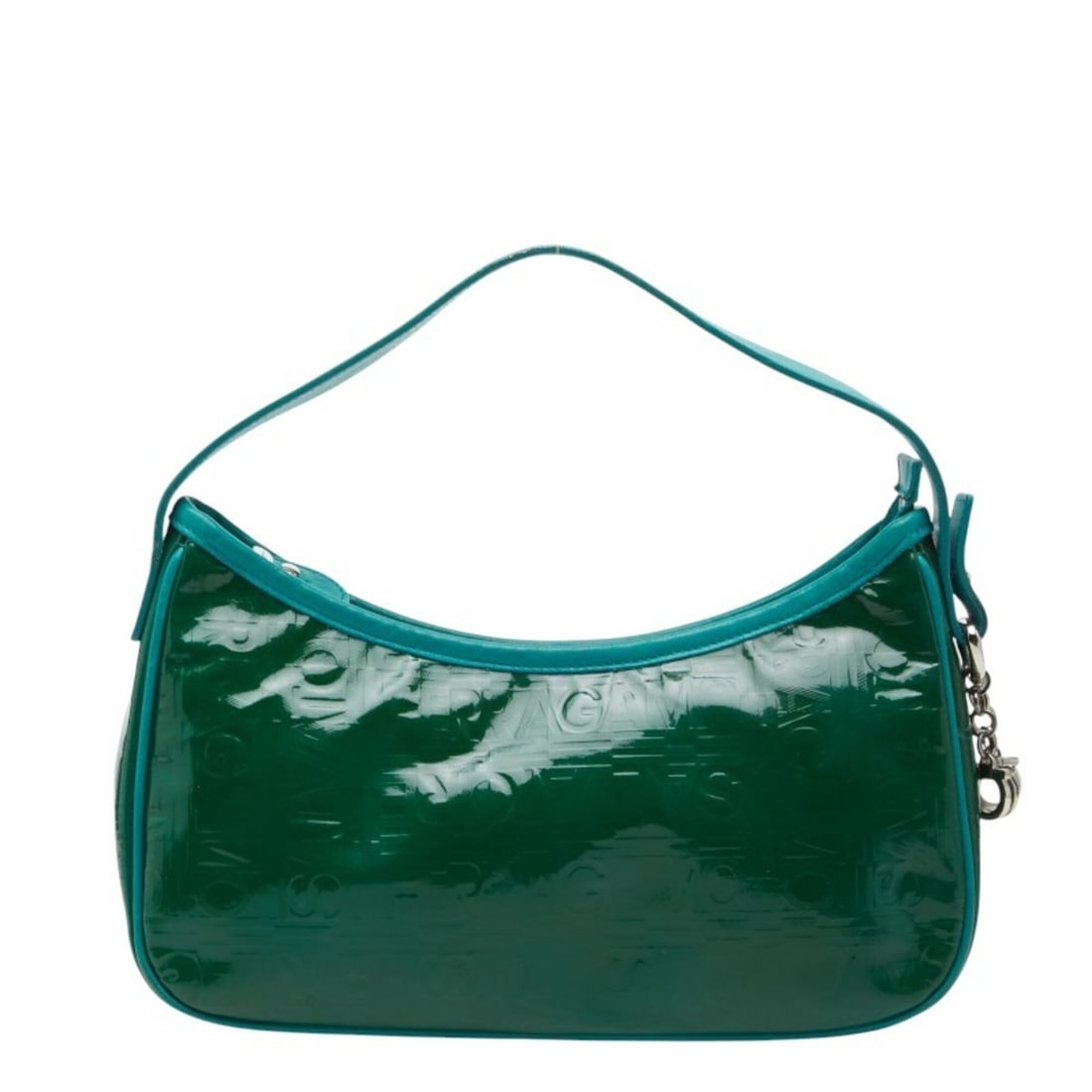 Salvatore Ferragamo One-Shoulder Bag Handbag Green Enamel Leather Women's: --- Catalog ---Category: SizeSize (HxWxD): 13.5cm x 23cm x 6.5cm / 5.31'' x 9.05'' x 2.55''Category: DesignType: Handbag, Shoulder bagColor: GreenGender: WomenMaterial: Leather Category: GeneralBrand: