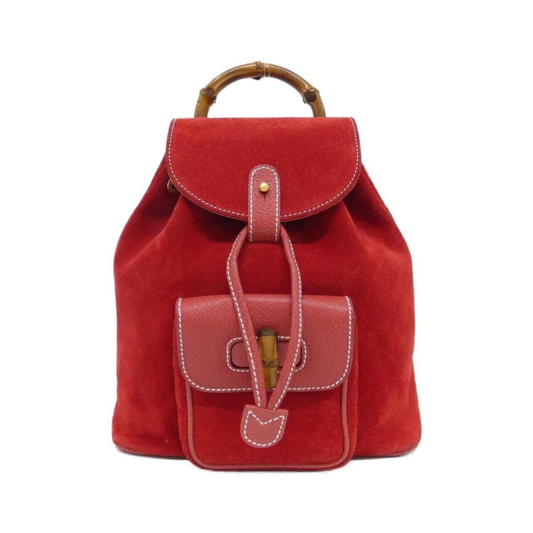 Gucci 003 1956 Backpack: --- Catalog ---Category: SizeSize (HxWxD): 23cm x 21.5cm x 7cm / 9.05'' x 8.46'' x 2.75''Category: DesignType: BackpackColor: Red colorGender: WomenMaterial: Suede , Leather Hardware Color: