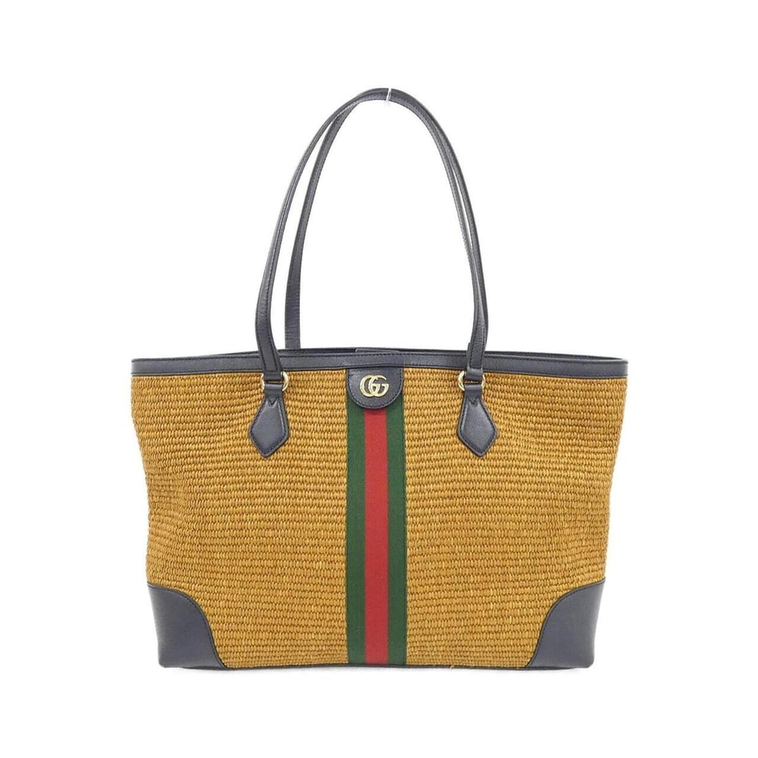 Gucci OPHIDIA 631685 handbag: --- Catalog ---Category: SizeSize (HxWxD): 28cm x 44cm x 13cm / 11.02'' x 17.32'' x 5.11''Category: DesignType: HandbagColor: Camel, NavyGender: Women,MenMaterial: Straw , Leather Hardware Color: