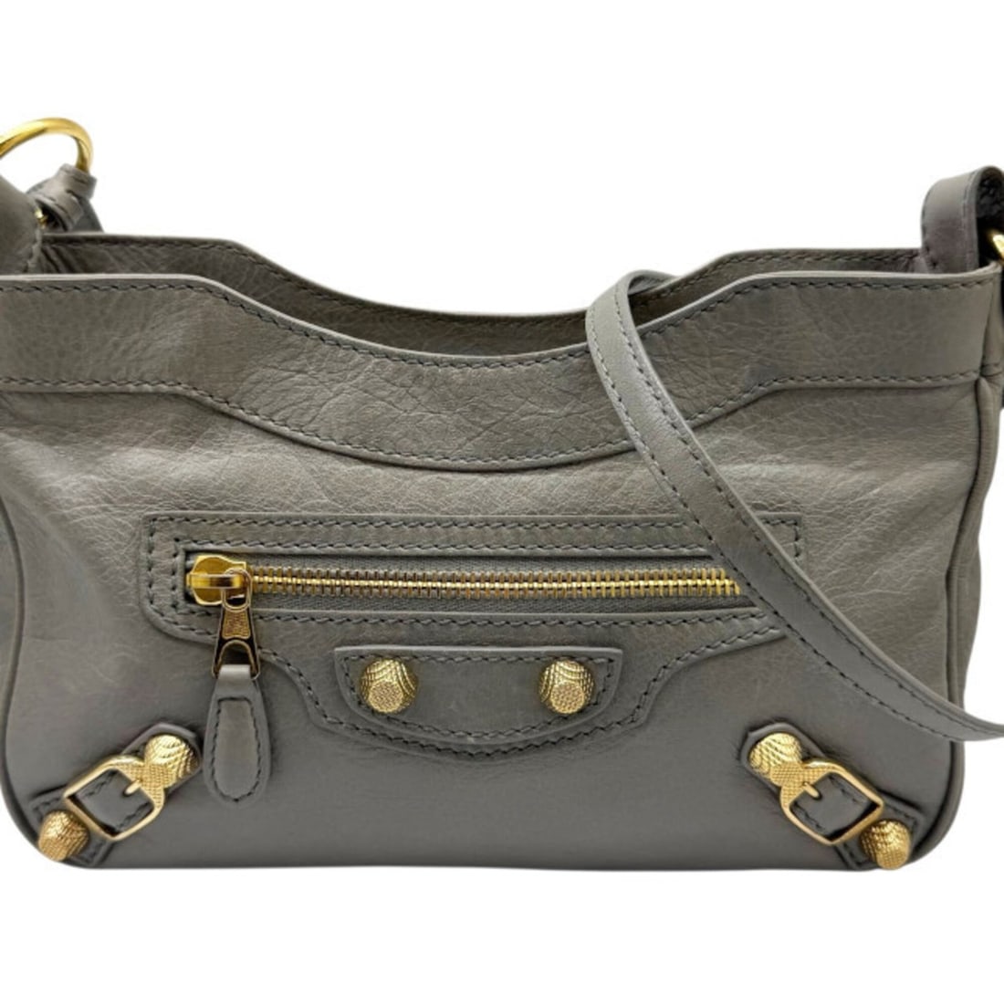 BALENCIAGA Giant Hip Leather Grey Shoulder Bag 237203 Long for Women and Men: --- Catalog ---Category: SizeSize (HxWxD): 14cm x 24cm x 5cm / 5.51'' x 9.44'' x 1.96''Category: DesignType: Shoulder bagColor: GrayGender: Men,WomenMaterial: Leather Category: GeneralBrand: Balenciag