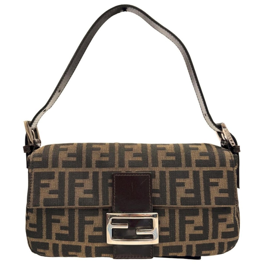 FENDI Zucca Mamma Bucket Canvas Leather Brown Handbag Pouch for Women: --- Catalog ---Category: SizeSize (HxWxD): 14cm x 25cm x 4cm / 5.51'' x 9.84'' x 1.57''Category: DesignType: Handbag, PouchColor: BrownGender: WomenMaterial: Canvas , Leather Category: GeneralBrand: F