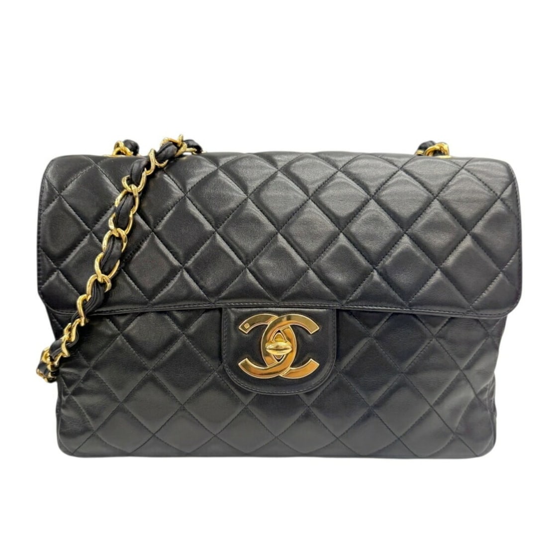 CHANEL Chanel Large Matelasse 30 Lambskin Black Coco Single Chain Shoulder Bag for Women: --- Catalog ---Category: SizeSize (HxWxD): 21cm x 30cm x 9cm / 8.26'' x 11.81'' x 3.54''Category: DesignType: Shoulder bagColor: BlackGender: WomenMaterial: Leather Hardware Color: GoldLeather/Fur Typ