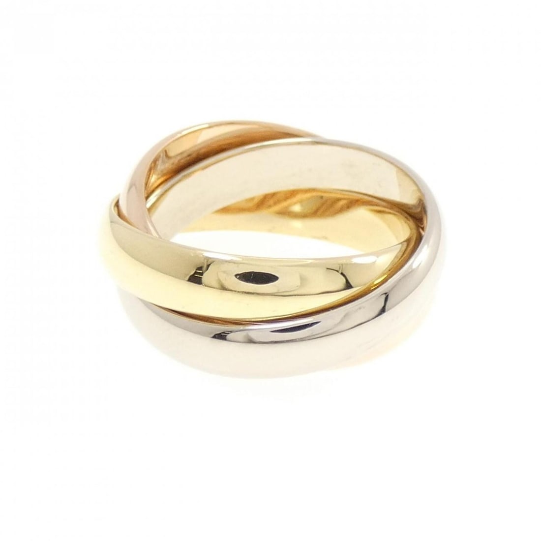 Cartier Trinity Ring: --- Catalog ---Category: SizeUS Size: 5.5Brand Size: 50Category: DesignType: Band ringGender: WomenMaterial: Pink gold (18K), White gold (18K), Yellow gold (18K)Category: GeneralBrand: Cartier---