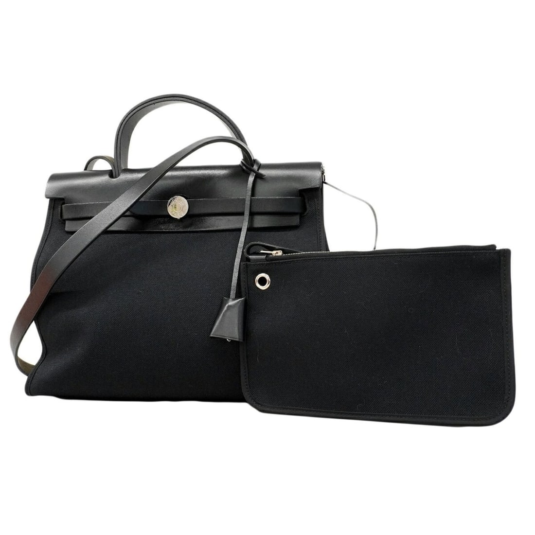 Hermes Herbag Zip PM Toile Officier Handbag, Black, A Stamp, 2-way Bag for Women, P3023945: --- Catalog ---Category: SizeSize (HxWxD): 26cm x 31.5cm x 10.5cm / 10.23'' x 12.4'' x 4.13''Category: DesignType: HandbagColor: BlackGender: WomenMaterial: Toile officier Hardware Color: