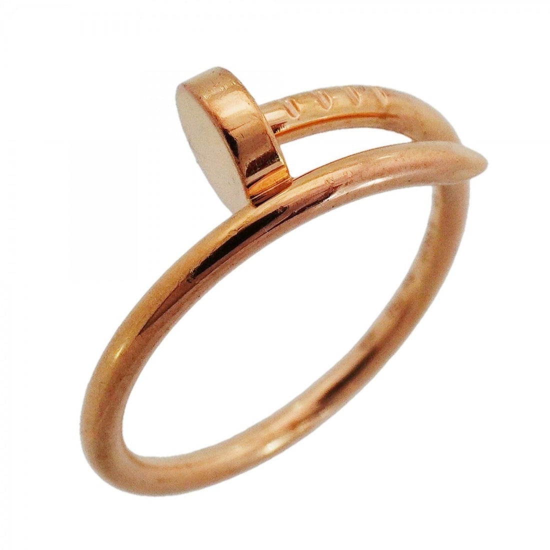 Cartier Juste un Clou Ring SM 18KPG Pink Gold #53 Ladies P2991559: --- Catalog ---Category: SizeUS Size: 6.5Brand Size: 53Category: DesignType: Band ringGender: WomenMaterial: Pink gold (18K)Category: GeneralBrand: Cartier--- Item List ---Section: ConditionRanking: R