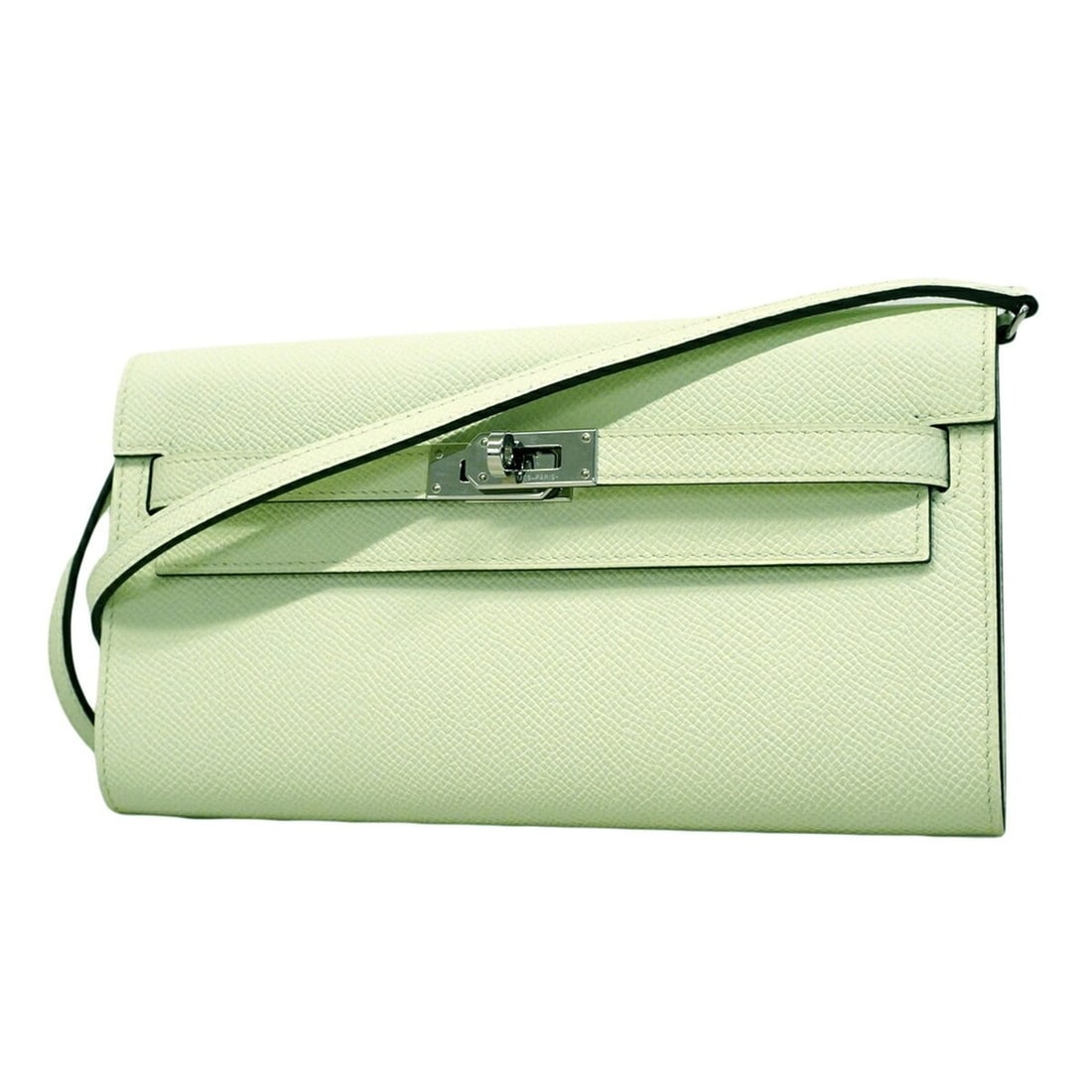 Hermes Kelly To Go Wallet/Shoulder Wallet, Veau Epsom Leather, Vert Fizz, W Stamp, Women's, P2845462: --- Catalog ---Category: SizeSize (HxWxD): 11cm x 20.5cm x 3.5cm / 4.33'' x 8.07'' x 1.37''Category: DesignType: Chain/Shoulder walletColor: GreenGender: WomenMaterial: Epsom leather Category: General