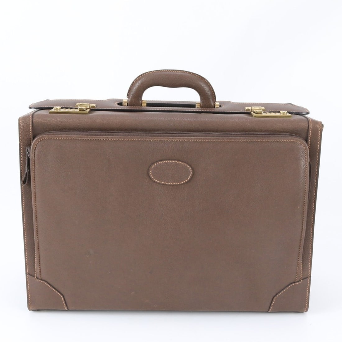 Gucci Leather Trunk Hard Case Boston Handbag Brown Brand Men's (1 of 12)
