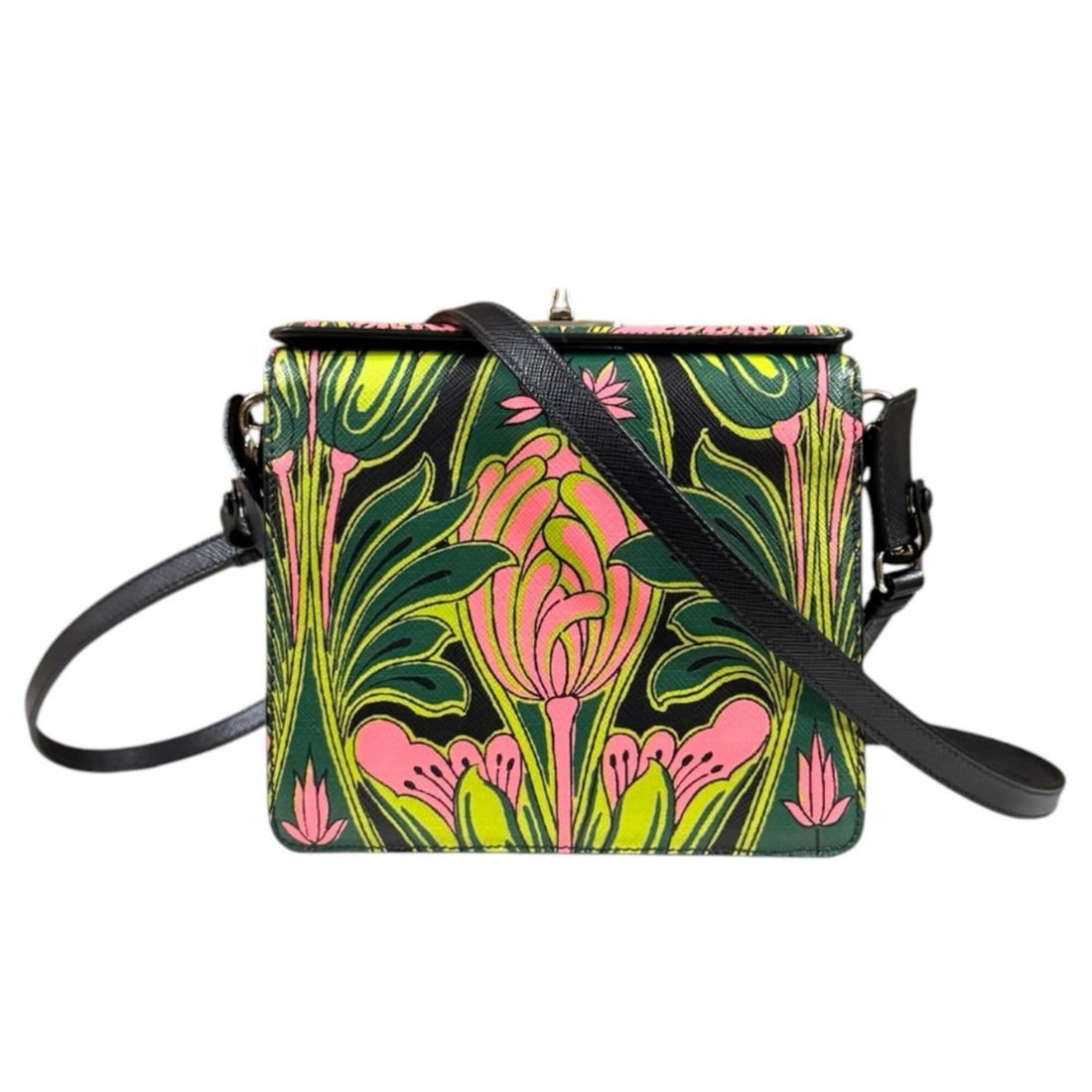 Prada Shoulder Bag, Leather, Green, Women's PRADA: --- Catalog ---Category: SizeSize (HxWxD): 15cm x 17cm x 5cm / 5.9'' x 6.69'' x 1.96''Category: DesignType: Shoulder bagColor: Green, Multi-colorGender: WomenMaterial: Leather Category: GeneralBrand: 