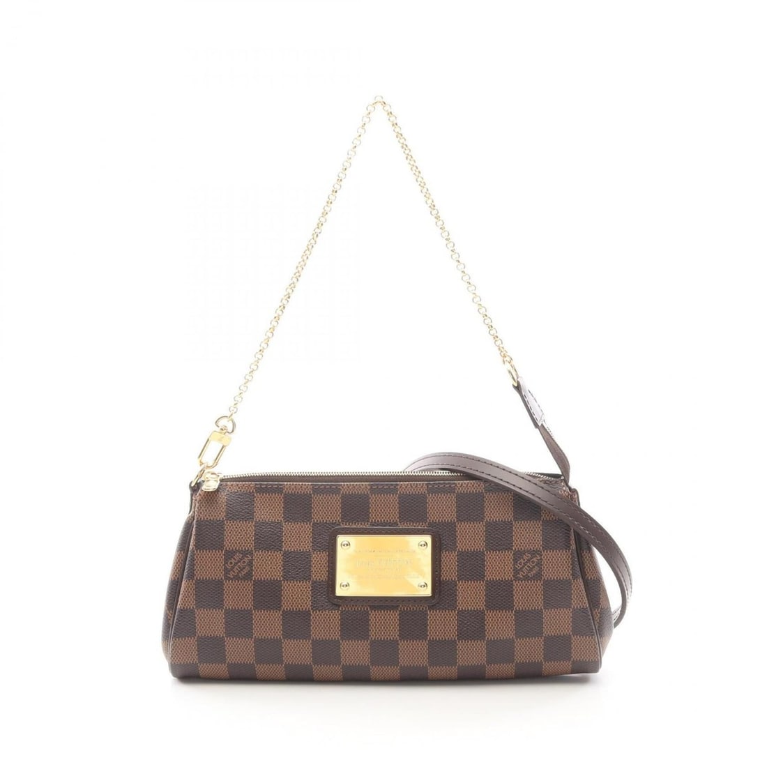 Louis Vuitton Eva 2-Way Handbag, Coated Canvas and Leather, Damier Pattern, Women's, Brown, N55213: --- Catalog ---Category: SizeSize (HxWxD): 12cm x 25cm x 4cm / 4.72'' x 9.84'' x 1.57''Category: DesignType: HandbagColor: Brown, EbeneGender: WomenMaterial: Coated canvas , Leather Category: GeneralM