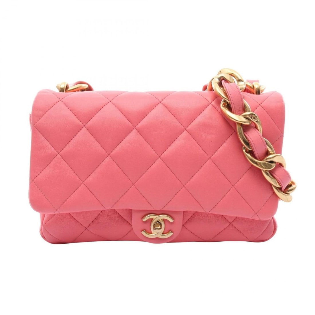 Chanel Large Flap Bag Matelassé Shoulder Handbag Lambskin Leather Women's Pink AS3215: --- Catalog ---Category: SizeSize (HxWxD): 17.5cm x 26.5cm x 6.5cm / 6.88'' x 10.43'' x 2.55''Category: DesignType: Handbag, Shoulder bagColor: PinkGender: WomenMaterial: Leather Hardware Color: