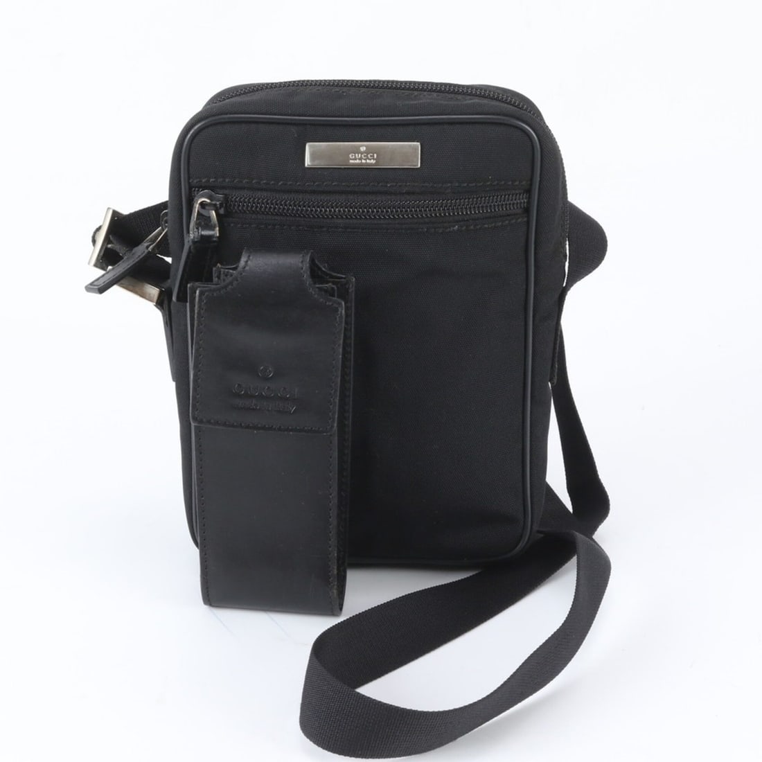 Gucci 018 1619 Leather Nylon Shoulder Bag, Black, Men's: --- Catalog ---Category: SizeSize (HxWxD): 19cm x 15cm x 6cm / 7.48'' x 5.9'' x 2.36''Category: DesignType: Shoulder bagColor: BlackGender: Men,WomenMaterial: Leather , Nylon Category: GeneralBrand: G