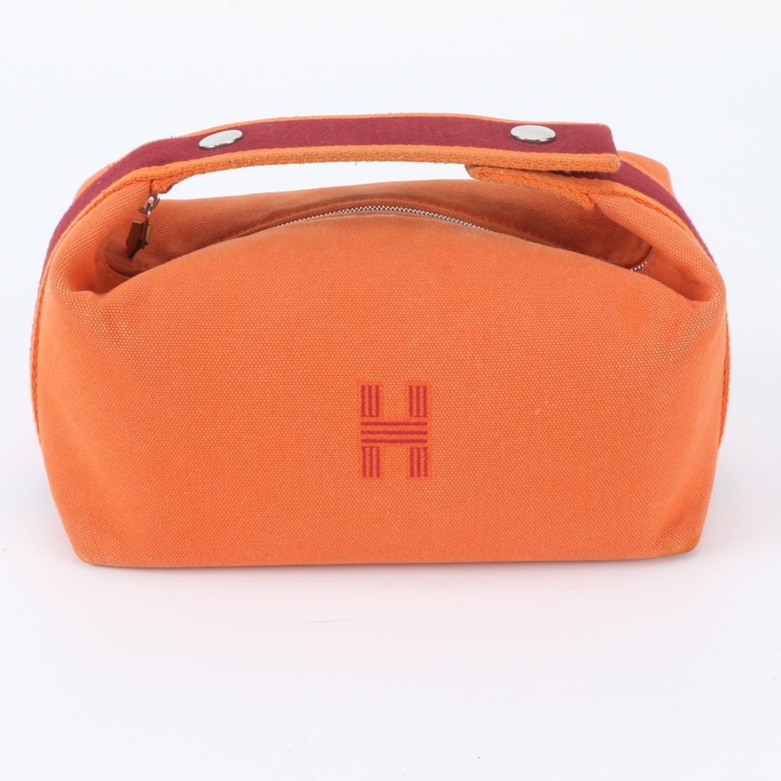 Hermes Bride à Black PM Handbag Pouch Orange Leather Canvas for Women: --- Catalog ---Category: SizeSize (HxWxD): 10cm x 21cm x 11cm / 3.93'' x 8.26'' x 4.33''Category: DesignType: Handbag, PouchColor: Orange, Red colorGender: WomenMaterial: Leather , Canvas Category: Ge