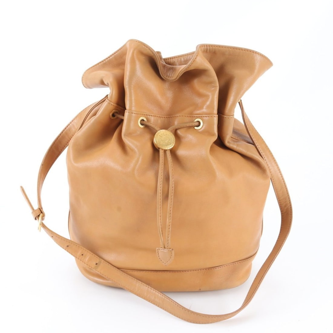 Vintage Gucci drawstring leather shoulder bag, brown, for women.: --- Catalog ---Category: SizeSize (HxWxD): 38cm x 27cm x 18cm / 14.96'' x 10.62'' x 7.08''Category: DesignType: Shoulder bagColor: BrownGender: WomenMaterial: Leather Category: GeneralBrand: GucciCoun