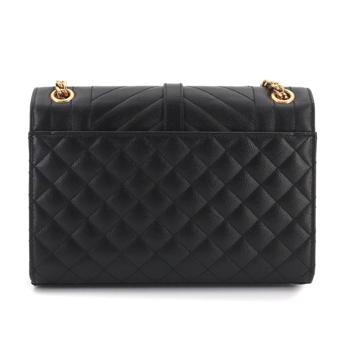 Saint Laurent Envelope Medium Chain Shoulder Handbag, Leather, Black, 600185: --- Catalog ---Category: SizeSize (HxWxD): 17cm x 24cm x 6cm / 6.69'' x 9.44'' x 2.36''Category: DesignType: Handbag, Shoulder bagColor: BlackGender: WomenMaterial: Leather Category: GeneralMPN: 60018