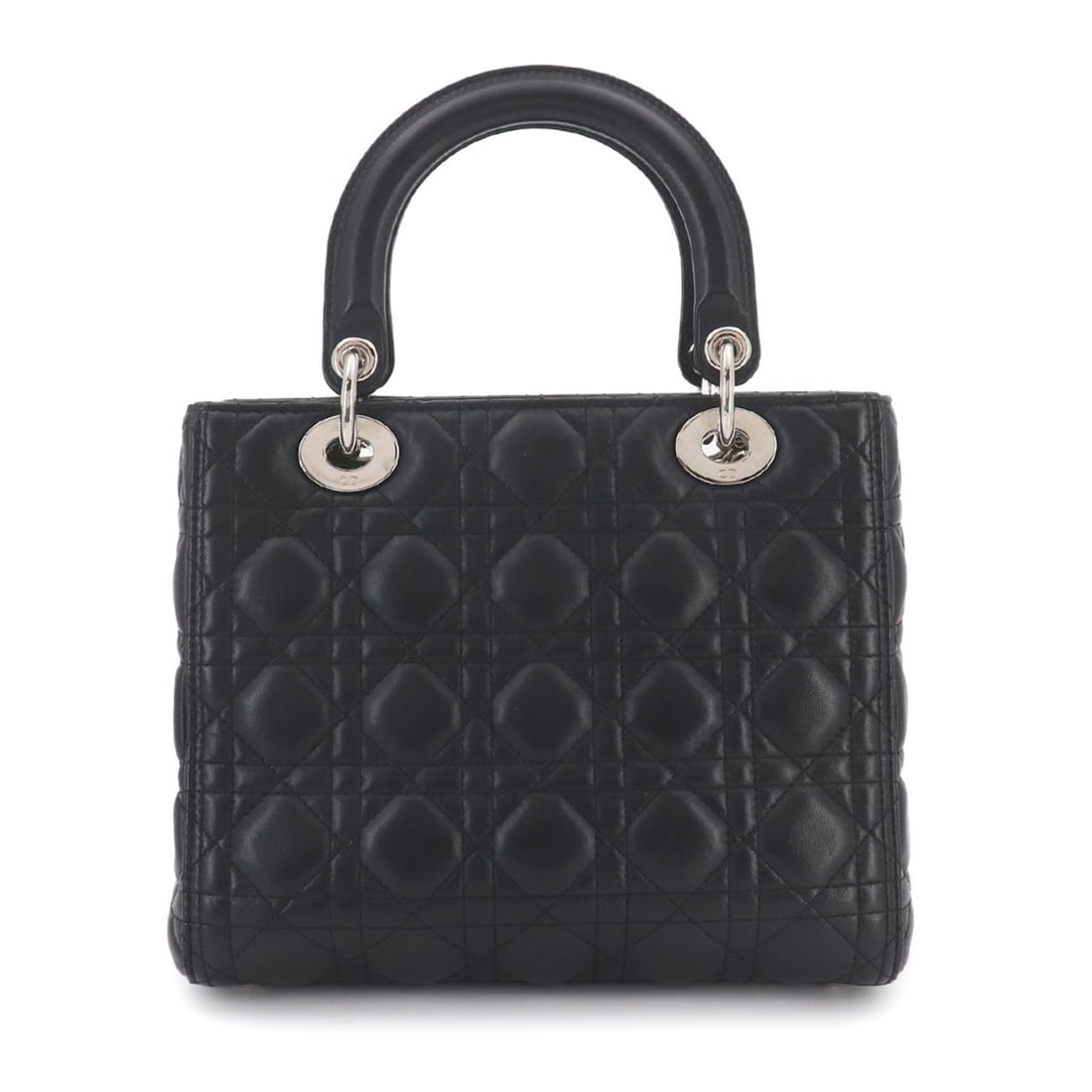 Christian Dior Cannage Lady Medium 2-way Hand/Shoulder Handbag Leather Black: --- Catalog ---Category: SizeSize (HxWxD): 19.5cm x 24cm x 12cm / 7.67'' x 9.44'' x 4.72''Category: DesignType: HandbagColor: BlackGender: WomenMaterial: Leather Category: GeneralBrand: Christian Dior