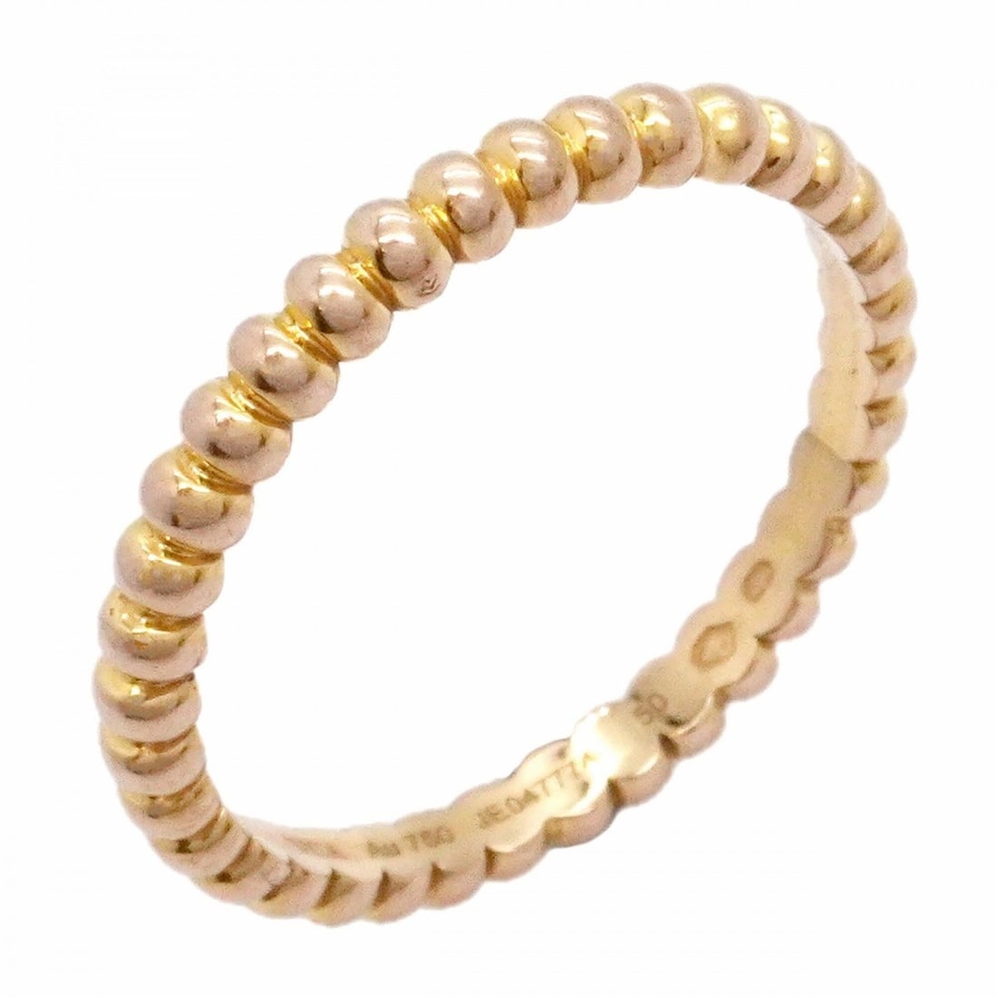 Van Cleef & Arpels Perlee Small Ring, 18K Pink Gold, Size 50, Women's: --- Catalog ---Category: SizeUS Size: 5.5Brand Size: 50Category: DesignType: Band ringGender: WomenMaterial: Pink gold (18K)Category: GeneralBrand: Van Cleef & Arpels--- Item List ---Section: Conditio
