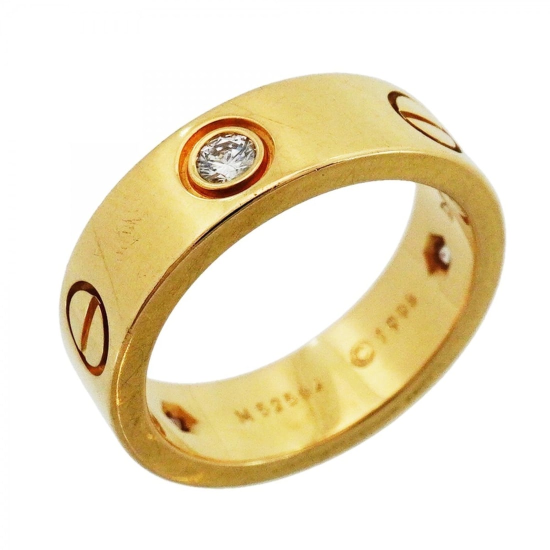 Cartier Love Ring, 3PD, 18K Yellow Gold, Diamonds, Size 51, Ladies' Ring (1 of 15)