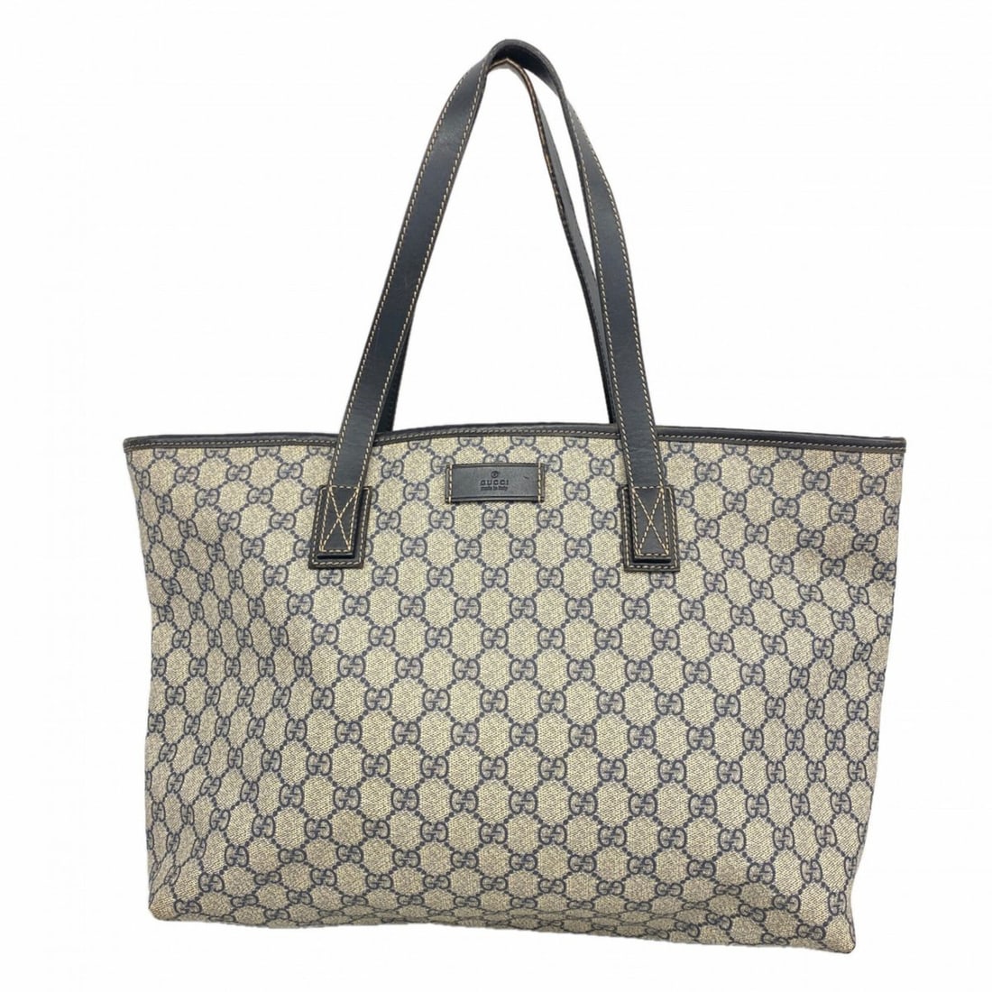 Gucci GG Supreme Tote Bag 211137 Navy Women's: --- Catalog ---Category: SizeSize (HxWxD): 28cm x 36.5cm x 11cm / 11.02'' x 14.37'' x 4.33''Category: DesignType: Tote bagColor: NavyGender: WomenMaterial: PVC Hardware Color: SilverCategory: GeneralM