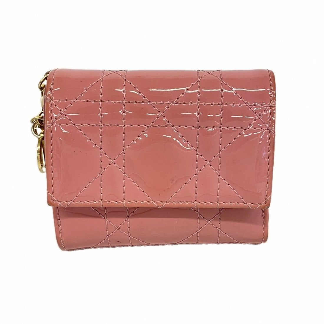 Christian Dior Tri-fold Wallet, Cannage Enamel Pink, Women's: --- Catalog ---Category: SizeSize (HxWxD): 8.5cm x 10cm x 3.5cm / 3.34'' x 3.93'' x 1.37''Category: DesignType: Wallet (tri-fold)Color: PinkGender: WomenCategory: GeneralBrand: Christian Dior--- Item 