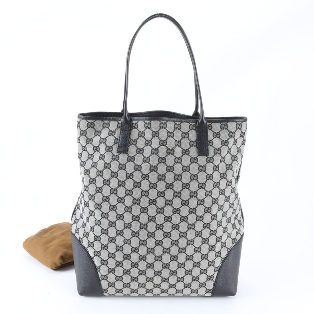 Gucci GG Canvas 263345 Leather Tote Handbag Shoulder Bag Black Women's: --- Catalog ---Category: SizeSize (HxWxD): 38cm x 33cm x 14cm / 14.96'' x 12.99'' x 5.51''Category: DesignType: Shoulder bag, Tote bagColor: Black, GrayGender: WomenMaterial: Leather , Canvas Category