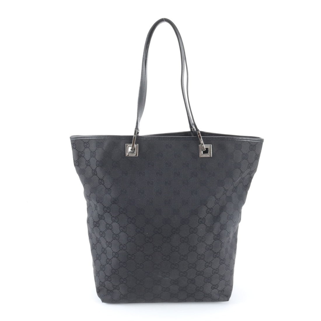 Gucci GG Canvas 31243 Leather Tote Handbag Shoulder Bag Black Women's: --- Catalog ---Category: SizeSize (HxWxD): 30cm x 24cm x 13cm / 11.81'' x 9.44'' x 5.11''Category: DesignType: Handbag, Shoulder bag, Tote bagColor: BlackGender: WomenMaterial: Leather , Canvas Catego