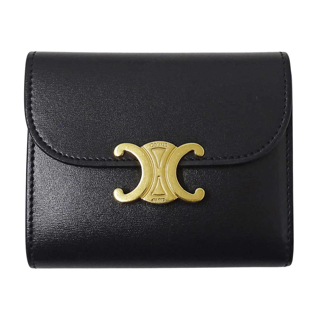 Celine CELINE Women's Wallet, Triomphe Design, Bi-fold Leather Black, Mini Wallet: --- Catalog ---Category: SizeSize (HxWxD): 9cm x 10.5cm x 3cm / 3.54'' x 4.13'' x 1.18''Category: DesignType: Wallet (bi-fold)Color: BlackGender: WomenMaterial: Leather Category: GeneralBrand: CelineC