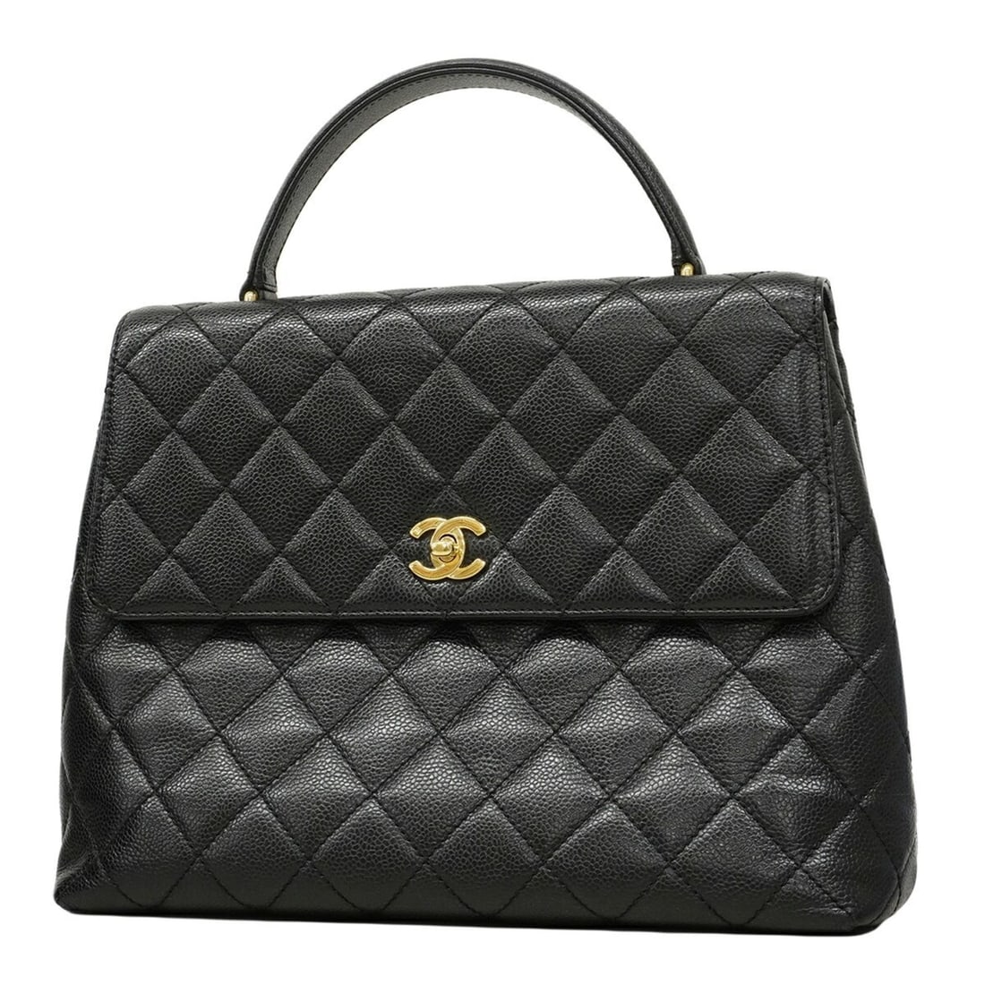 Chanel Matelassé handbag, caviar leather, black, women's, OP004830: --- Catalog ---Category: SizeSize (HxWxD): 24cm x 30cm x 11cm / 9.44'' x 11.81'' x 4.33''Category: DesignType: HandbagColor: BlackGender: WomenMaterial: Grained Calfskin Hardware Color: GoldCategory: 