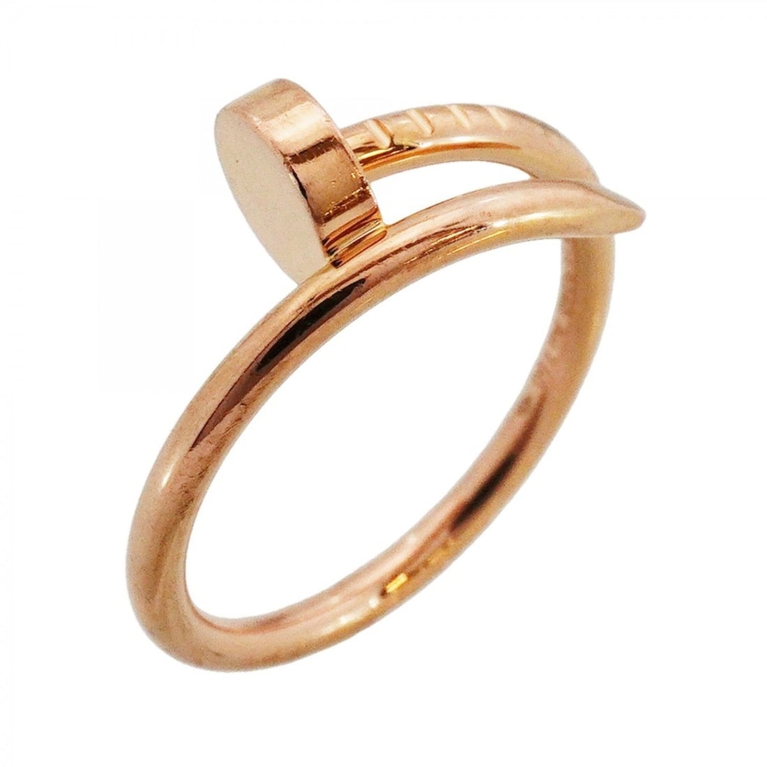 Cartier Juste un Clou Ring SM 18KPG Pink Gold #49 Women's: --- Catalog ---Category: SizeUS Size: 5Brand Size: 49Category: DesignType: Band ringGender: WomenMaterial: Pink gold (18K)Category: GeneralBrand: Cartier--- Item List ---Section: ConditionRanking: Ran