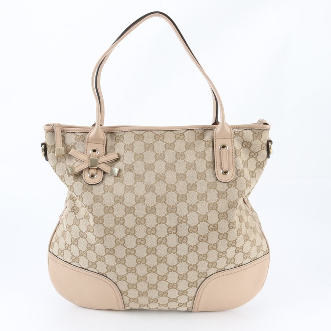 Gucci GG Canvas Princy 203256 Leather Tote Handbag Shoulder Bag for Women: --- Catalog ---Category: SizeSize (HxWxD): 32cm x 35cm x 5cm / 12.59'' x 13.77'' x 1.96''Category: DesignType: Shoulder bag, Tote bagColor: BeigeGender: WomenMaterial: Leather , Canvas Category: Gener