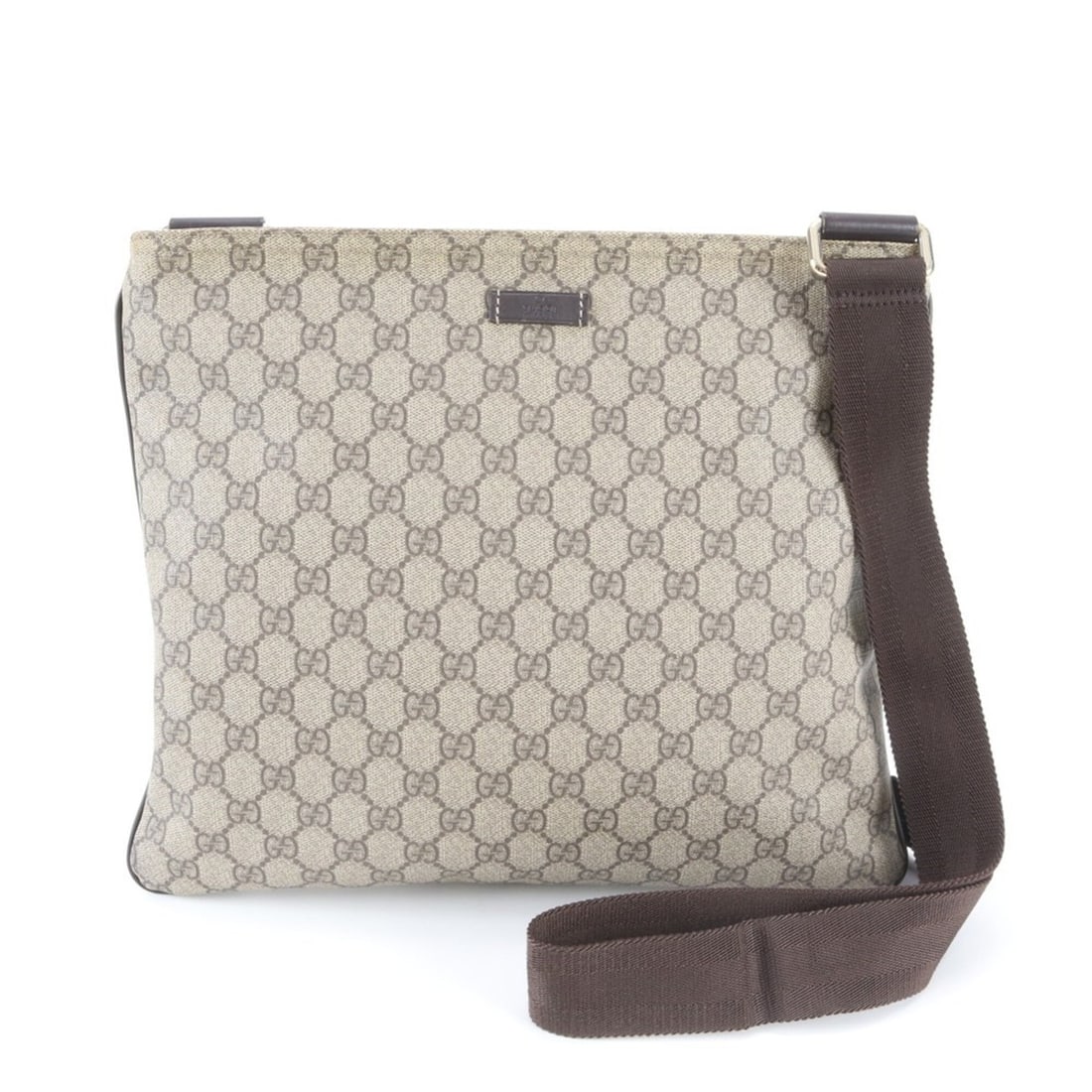 Gucci GG Supreme 201446 Leather Shoulder Bag Messenger for Men: --- Catalog ---Category: SizeSize (HxWxD): 28cm x 34cm x 4cm / 11.02'' x 13.38'' x 1.57''Category: DesignType: Messenger bag, Shoulder bagColor: BrownGender: MenMaterial: Leather , Coated canvas Categ