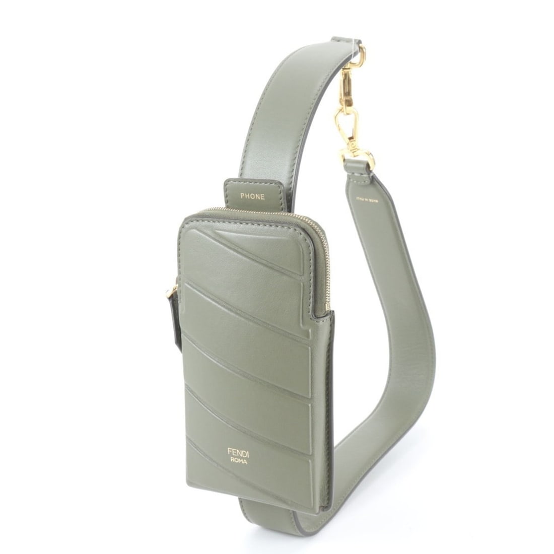 Fendi Strap You Handbag Accessory Body Leather Bag for Men: --- Catalog ---Category: SizeSize (HxWxD): 18cm x 10cm x 1.5cm / 7.08'' x 3.93'' x 0.59''Category: DesignType: Handbag, Sling bagColor: Green, KhakiGender: MenMaterial: Leather Category: GeneralMPN: 8