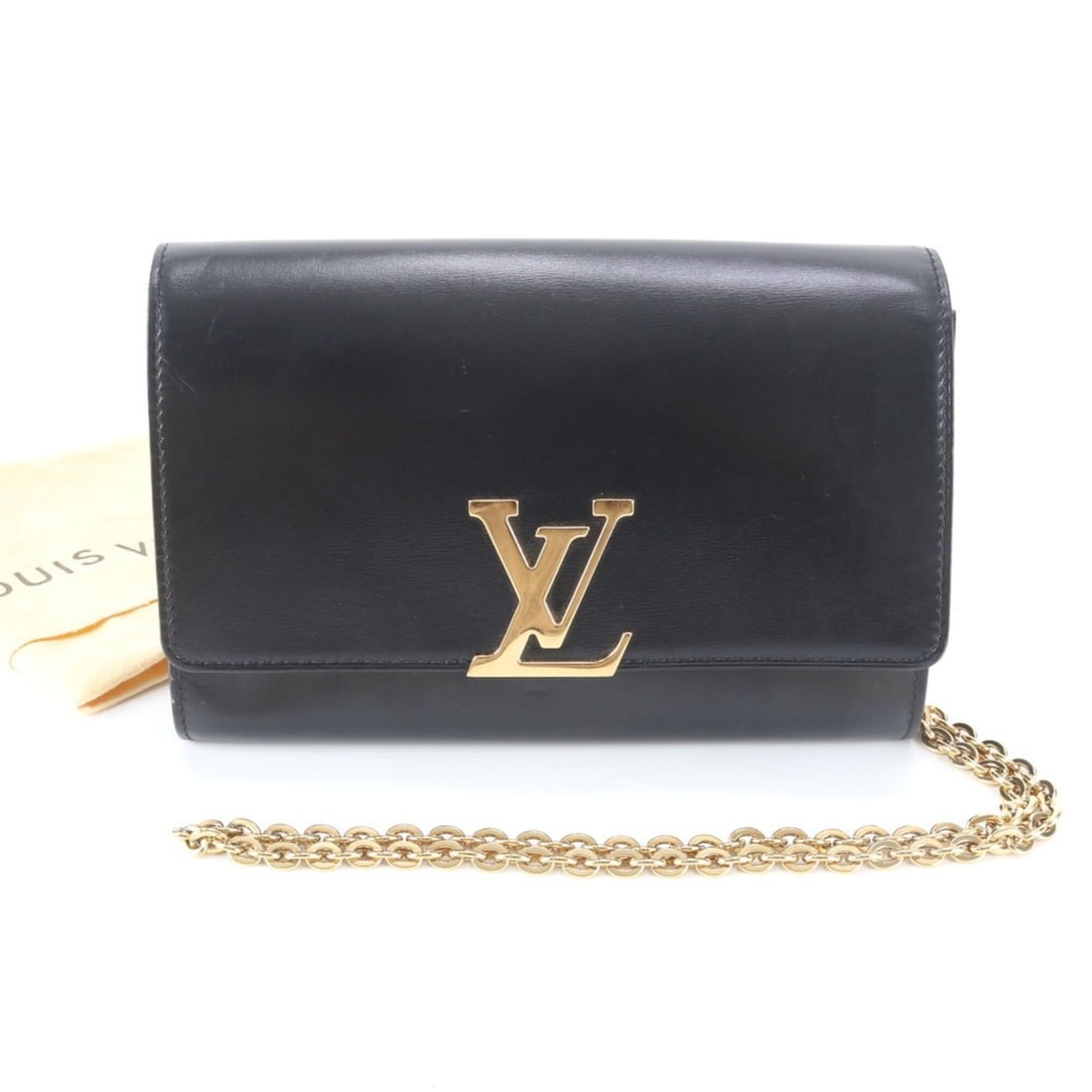 No stickiness. Louis Vuitton Pochette Louise Chain M94335 Leather Shoulder Bag for Women.: --- Catalog ---Category: SizeSize (HxWxD): 17cm x 24cm x 3cm / 6.69'' x 9.44'' x 1.18''Category: DesignType: Pochette, Shoulder bagColor: BlackGender: WomenMaterial: Leather Category: GeneralMPN: M943