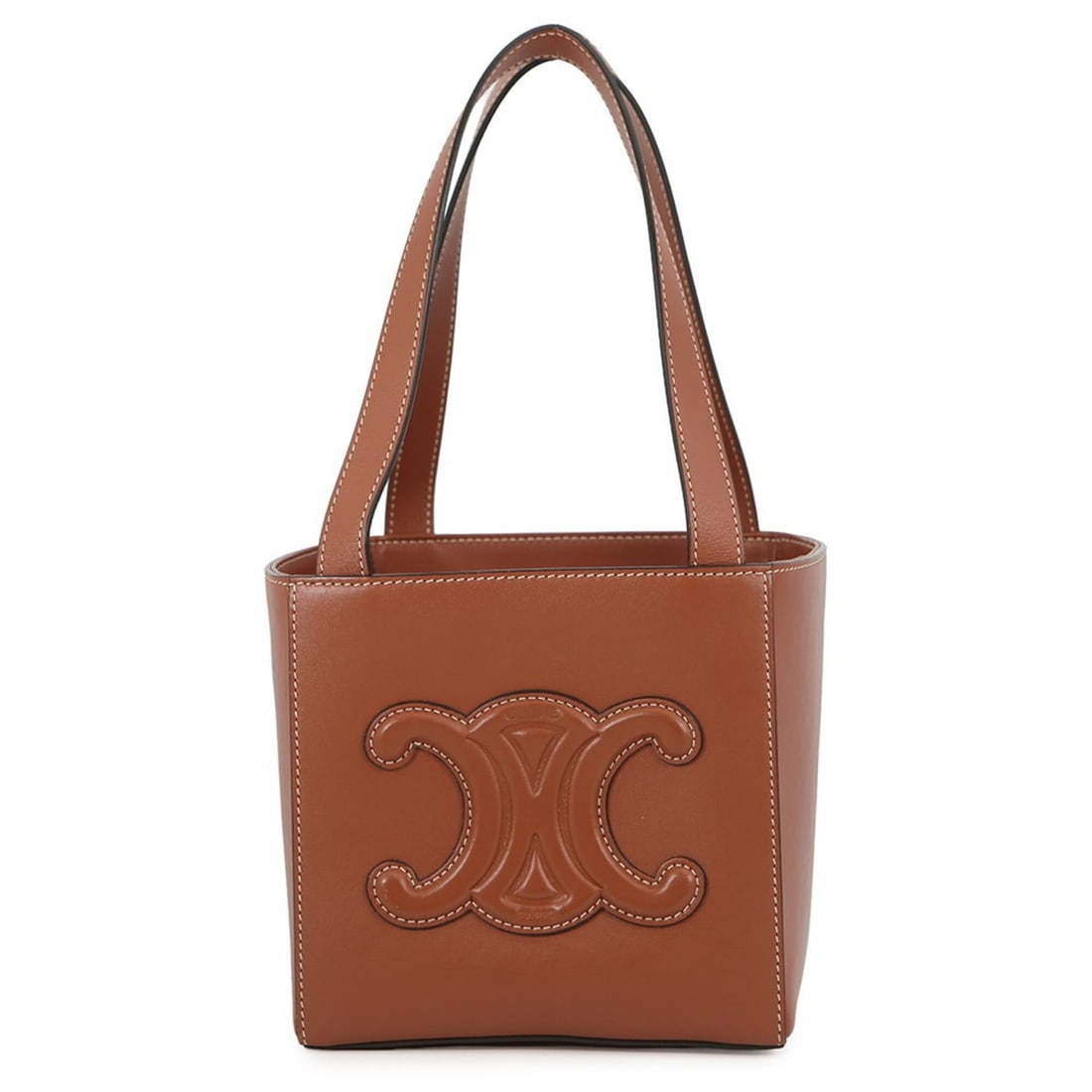 Celine handbag Cuile Triomphe Cube Leather 199203 CELINE: --- Catalog ---Category: SizeSize (HxWxD): 14.5cm x 15cm x 15cm / 5.7'' x 5.9'' x 5.9''Category: DesignType: HandbagColor: Beige brown, BrownGender: WomenMaterial: Leather Category: GeneralMPN: 199203