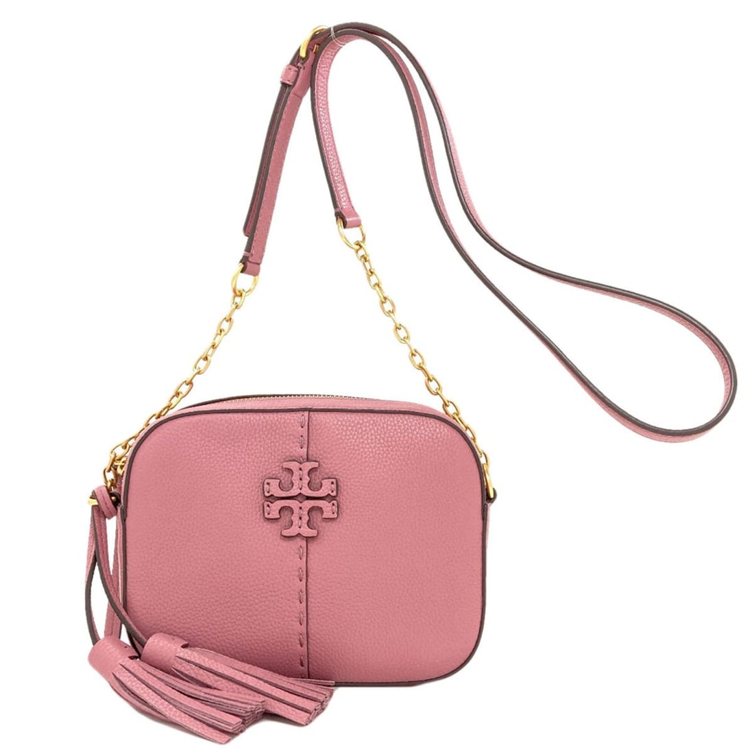 Tory Burch Logo Shoulder Bag, Leather, Women's: --- Catalog ---Category: SizeSize (HxWxD): 16cm x 20cm x 5.5cm / 6.29'' x 7.87'' x 2.16''Category: DesignType: Shoulder bagColor: PinkGender: WomenMaterial: Leather Category: GeneralBrand: Tory Burch-