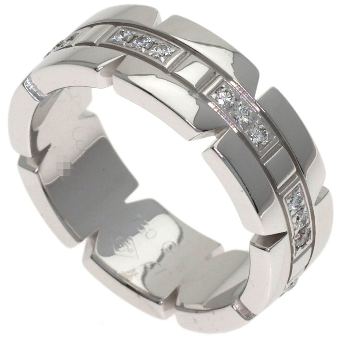 Cartier Tank Française Half Diamond Ring #47, 18K White Gold, Women's.: --- Catalog ---Category: SizeJP Size: 7US Size: 4Category: DesignType: Band ringGender: WomenMaterial: White gold (18K)Category: GeneralBrand: Cartier--- Item List ---Section: ConditionRanking: Rank A