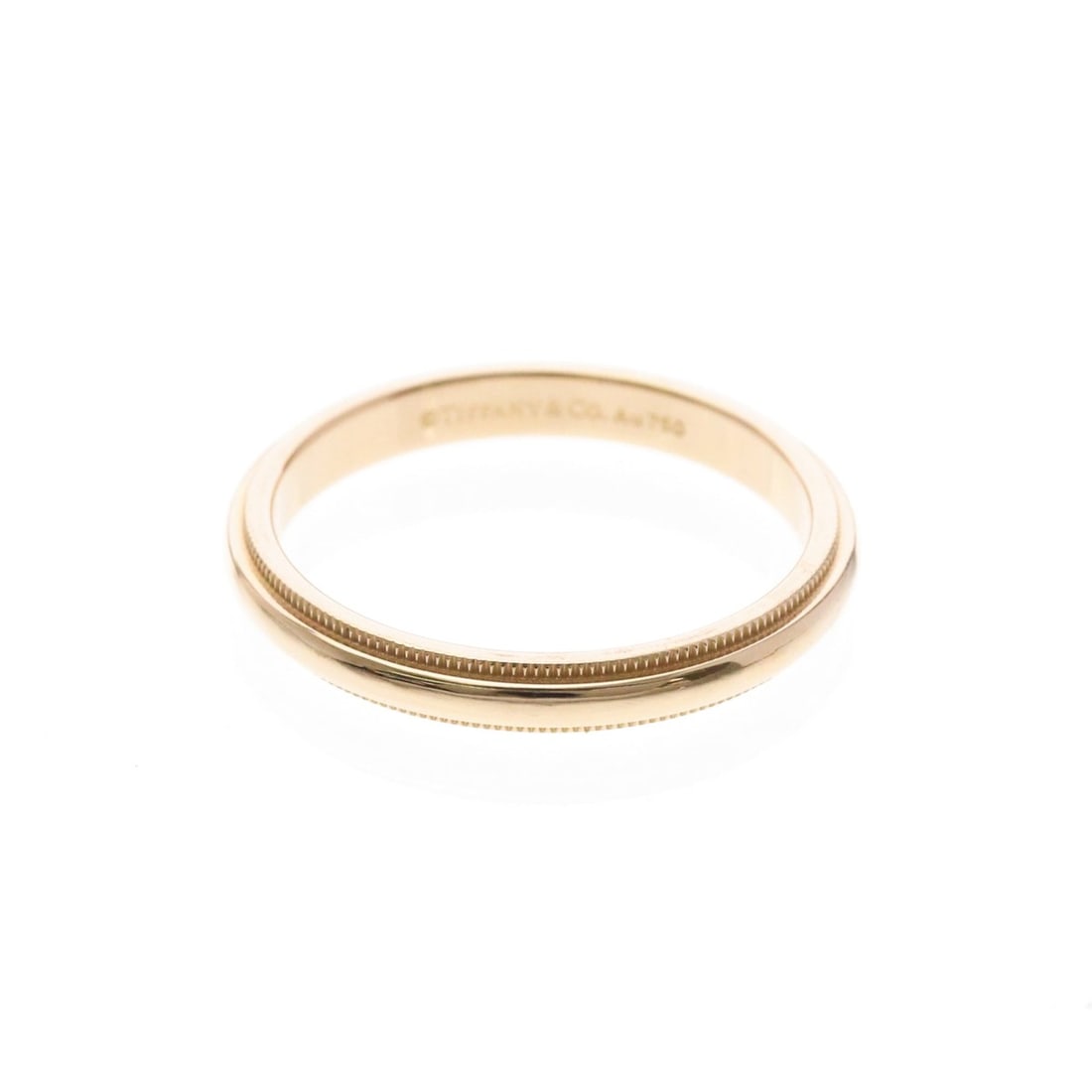 Tiffany Milgrain Band Ring Pink Gold (18K) Fashion No Stone Band Ring Pink Gold (1 of 17)