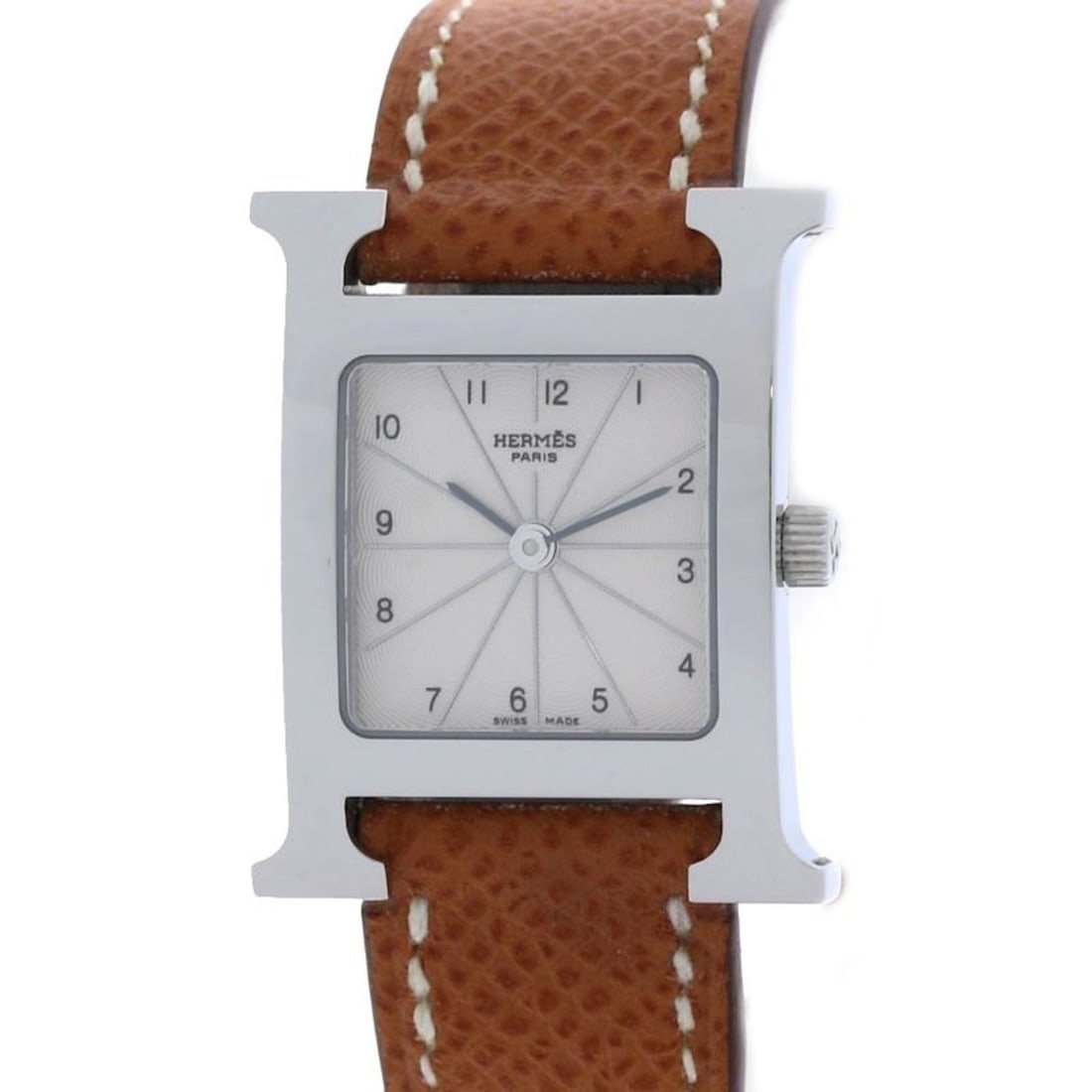 HERMES H-Watch HH1.210.260 UGO Women's Watch SSxEpson 40435: --- Catalog ---Category: SizeWrist Size: 16.5cm / 6.49''Case Diameter: 21mm / 0.83''Category: DesignType: WristwatchGender: WomenColor (Dial): SilverMaterial (Band): LeatherMaterial (Case): Stainless 