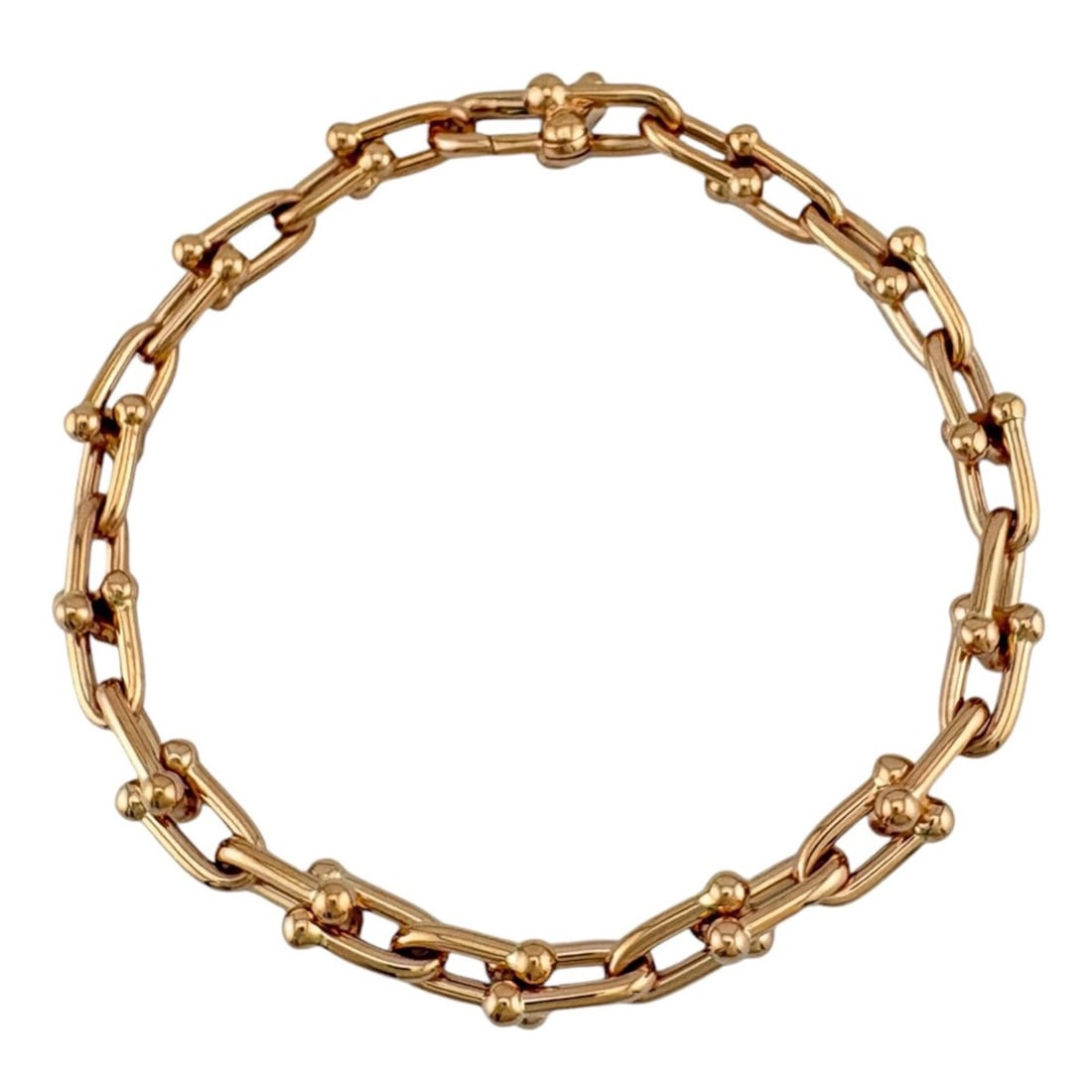 Tiffany HardWear Small Link Bracelet, 18K Pink Gold, Men's and Women's, by TIFFANY&Co.: --- Catalog ---Category: SizeLength: 20cm / 7.87''Category: DesignType: Link braceletColor: Pink goldGender: Men,WomenMaterial: Pink gold (18K)Category: GeneralBrand: Tiffany--- Item List ---Section: 