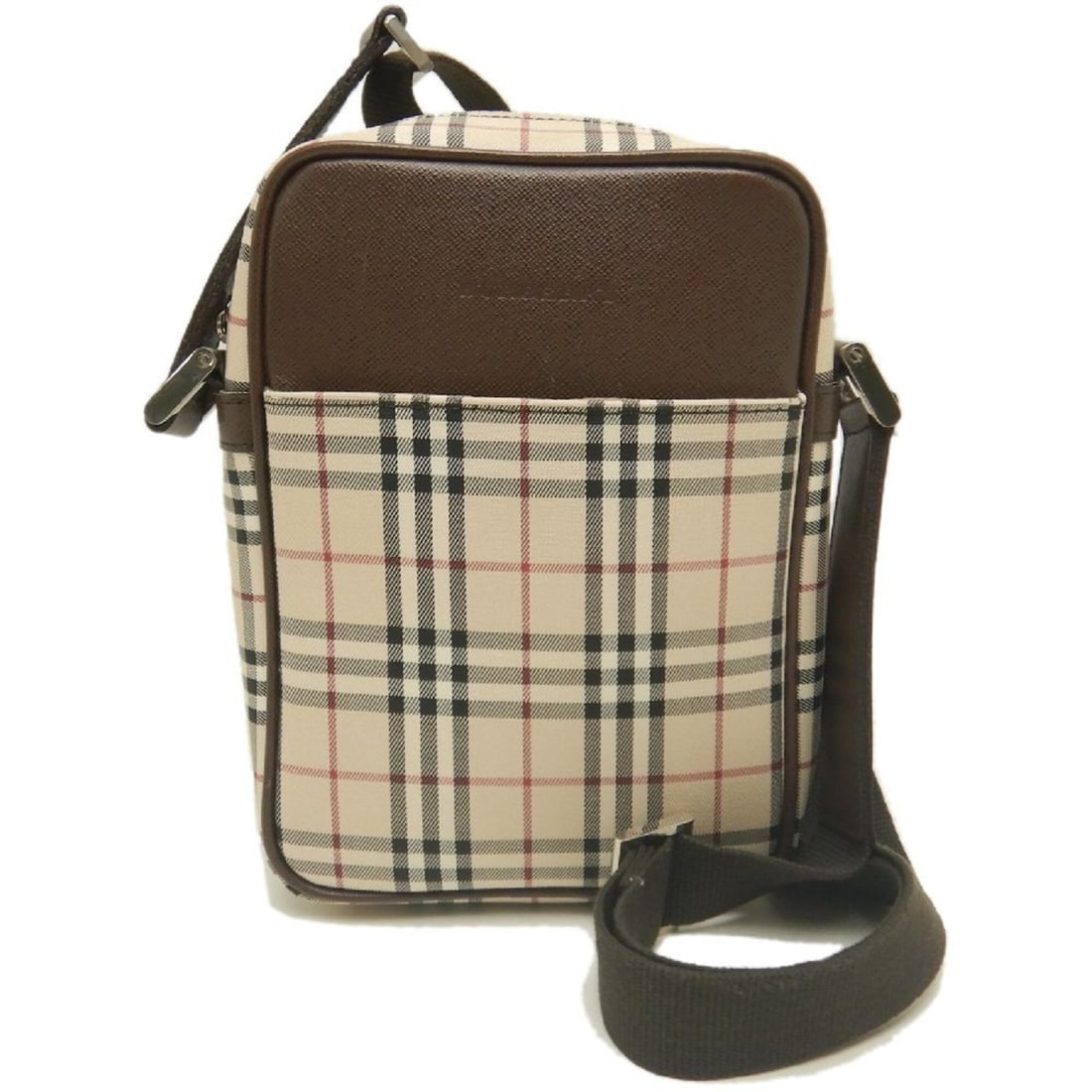 BURBERRY Shoulder Bag, Canvas x Leather, Nova Check Pattern, Brown, Women's, 253899 (1 of 20)