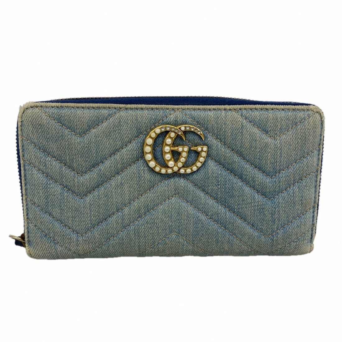 Gucci GG Marmont Long Wallet 443123 Denim Blue Women's: --- Catalog ---Category: SizeSize (HxWxD): 11cm x 19cm x 2cm / 4.33'' x 7.48'' x 0.78''Category: DesignType: Long wallet (bi-fold)Color: BlueGender: WomenMaterial: Denim Category: GeneralMPN: 443123Br