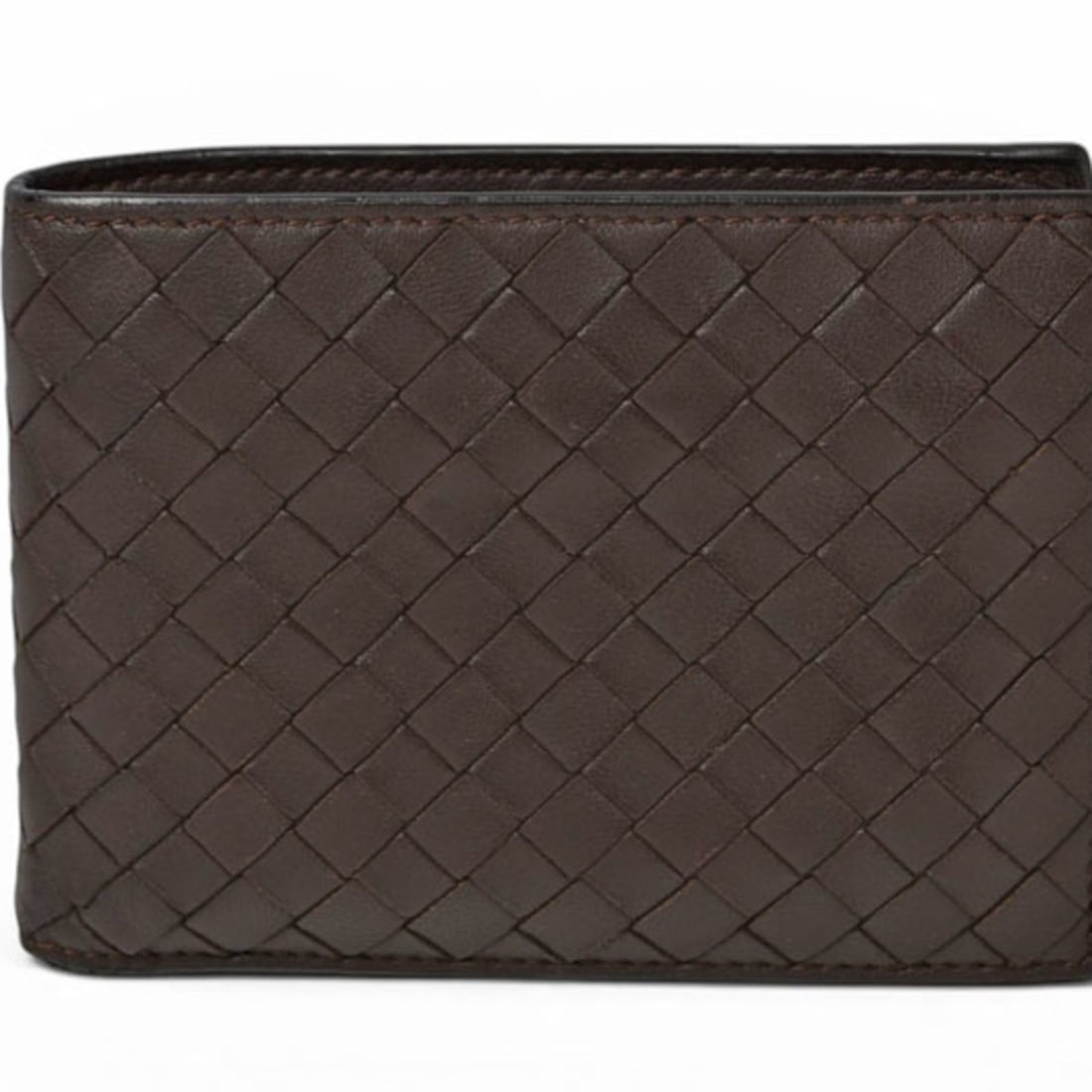 Bottega Veneta Bi-fold Wallet, Intrecciato, Dark Brown: --- Catalog ---Category: SizeSize (HxWxD): 8.8cm x 12cm x 1cm / 3.46'' x 4.72'' x 0.39''Category: DesignType: Wallet (bi-fold)Color: Dark brownGender: MenCategory: GeneralLine: IntrecciatoBrand: Botte
