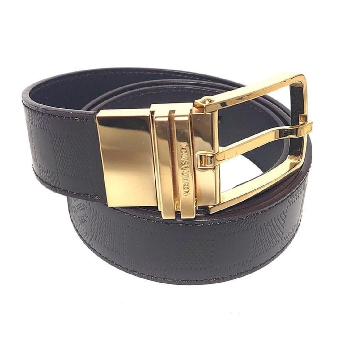 Louis Vuitton Damier Infini Reversible Belt, Ceinture Boston 90 M9675, Men's, Brown, Genuine Leather: --- Catalog ---Category: SizeWidth: 3.5cm / 1.37''Length: 110cm / 43.3''Category: DesignType: Standard beltColor: BrownGender: MenMaterial (Strap): Damier Infini Category: GeneralMPN: M0016202 002Bran