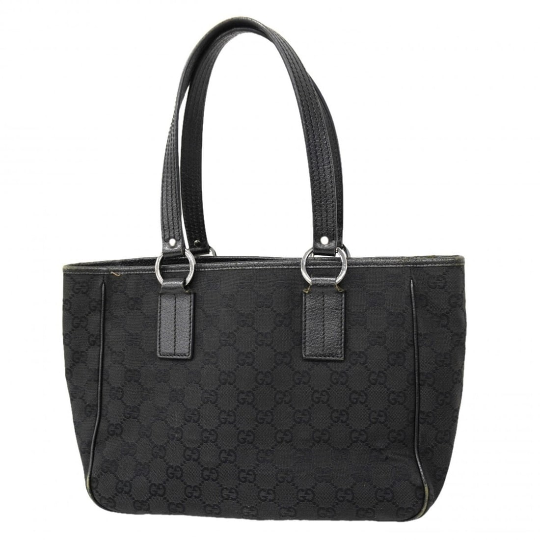 Gucci GG Canvas Tote Bag 113019, Black, Women's: --- Catalog ---Category: SizeSize (HxWxD): 21cm x 27.5cm x 10.5cm / 8.26'' x 10.82'' x 4.13''Category: DesignType: Tote bagColor: BlackGender: WomenMaterial: Canvas Hardware Color: SilverCategory: Gen