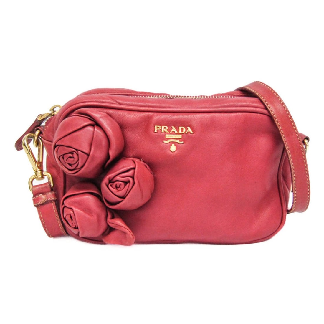 Prada NAPPA ROSE BP0166 Women's Leather Shoulder Bag Pink: --- Catalog ---Category: SizeSize (HxWxD): 12cm x 20cm x 5cm / 4.72'' x 7.87'' x 1.96''Strap Length: 126cm - 137cm / 49.6'' - 53.93''Category: DesignType: Shoulder bagColor: PinkGender: WomenClosure: 