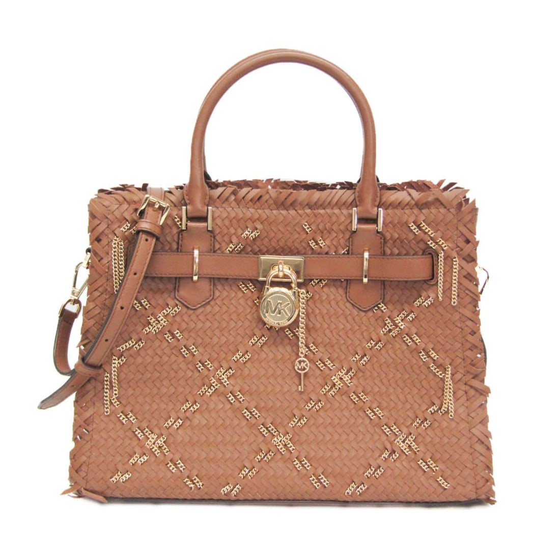 Michael Kors Hamilton Medium 35S2GHMS2L Women's Leather Shoulder Bag,Tote Bag Brown (1 of 15)