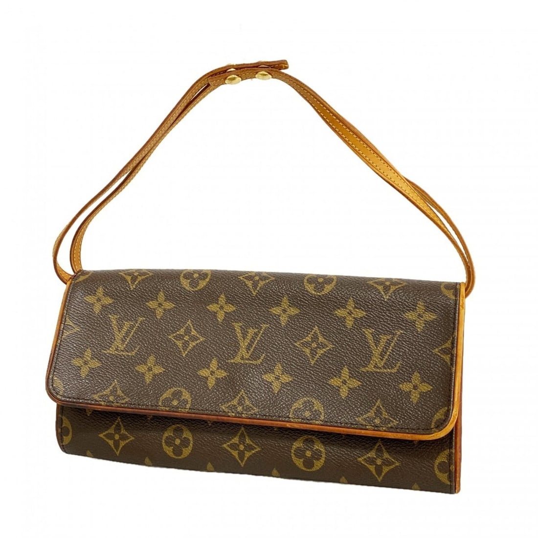 Louis Vuitton Monogram Pochette Twin GM Shoulder Bag M51852 Brown Women's: --- Catalog ---Category: SizeSize (HxWxD): 11.5cm x 24.5cm x 3.5cm / 4.52'' x 9.64'' x 1.37''Category: DesignType: Shoulder bagColor: BrownGender: WomenCategory: GeneralMPN: M51852Brand: Louis Vuitton