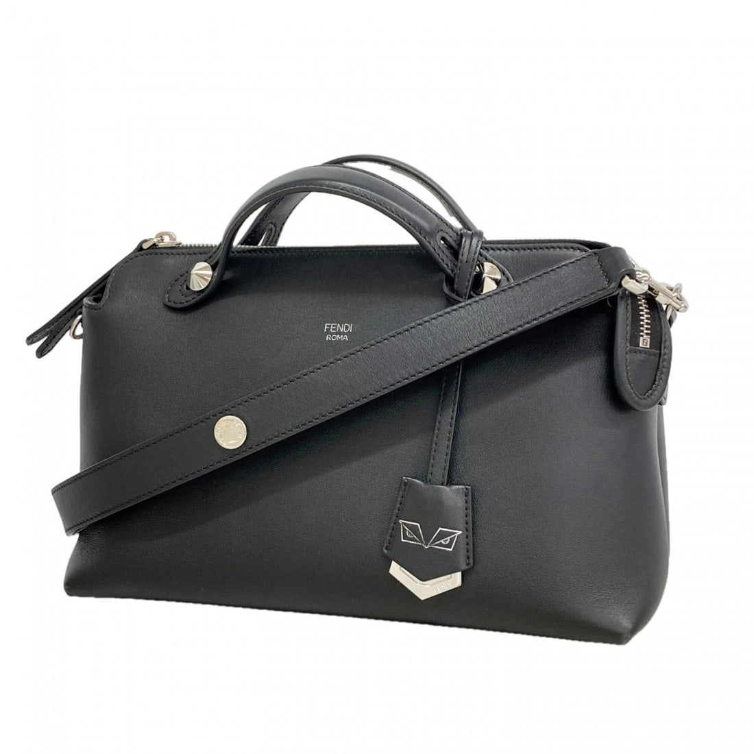 Fendi By The Way Leather Handbag, Black, 2-way bag for women: --- Catalog ---Category: SizeSize (HxWxD): 18cm x 28cm x 13cm / 7.08'' x 11.02'' x 5.11''Category: DesignType: HandbagColor: BlackGender: WomenMaterial: Leather Hardware Color: SilverCategory: General