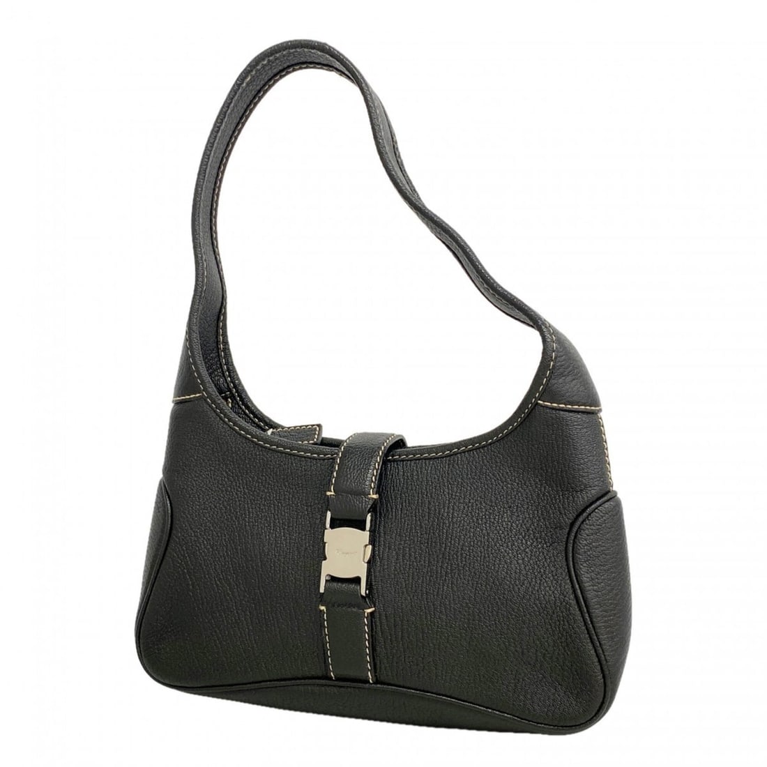 Salvatore Ferragamo Shoulder Bag, Leather, Black, Women's: --- Catalog ---Category: SizeSize (HxWxD): 12cm x 28cm x 9cm / 4.72'' x 11.02'' x 3.54''Category: DesignType: Shoulder bagColor: BlackGender: WomenMaterial: Leather Hardware Color: SilverCategory: Gen